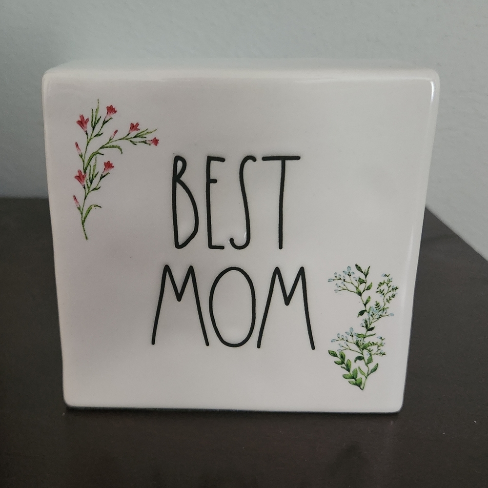 Rae Dunn Artisan Collection By Magenta "Best Mom" Bock Decor NEW